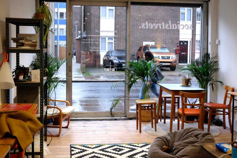 Mid-century and vintage furniture at Social Streets Co-Lab coworking space on Roman Road