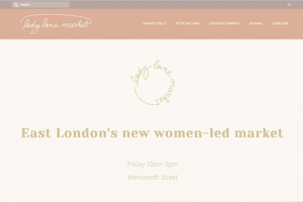 Website design for Lady Lane Market